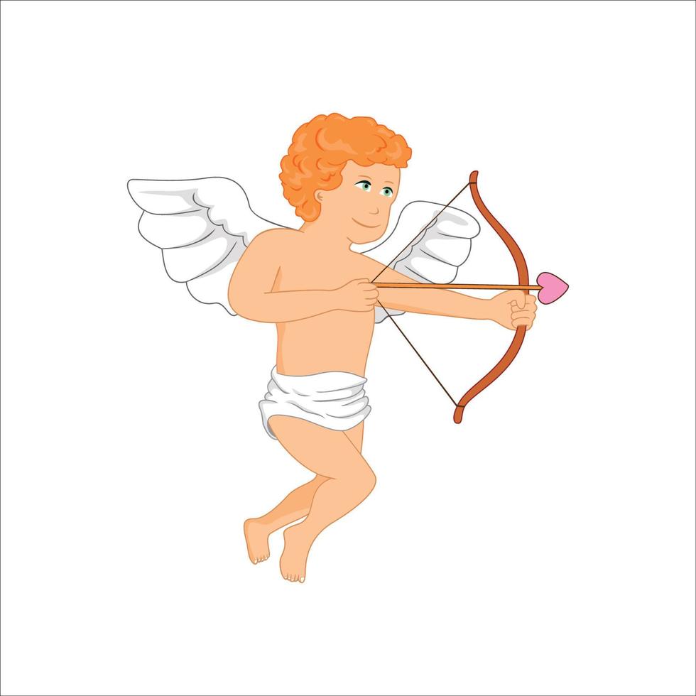 ilustração vetorial de cupido. personagem de anjo bebê. vetor