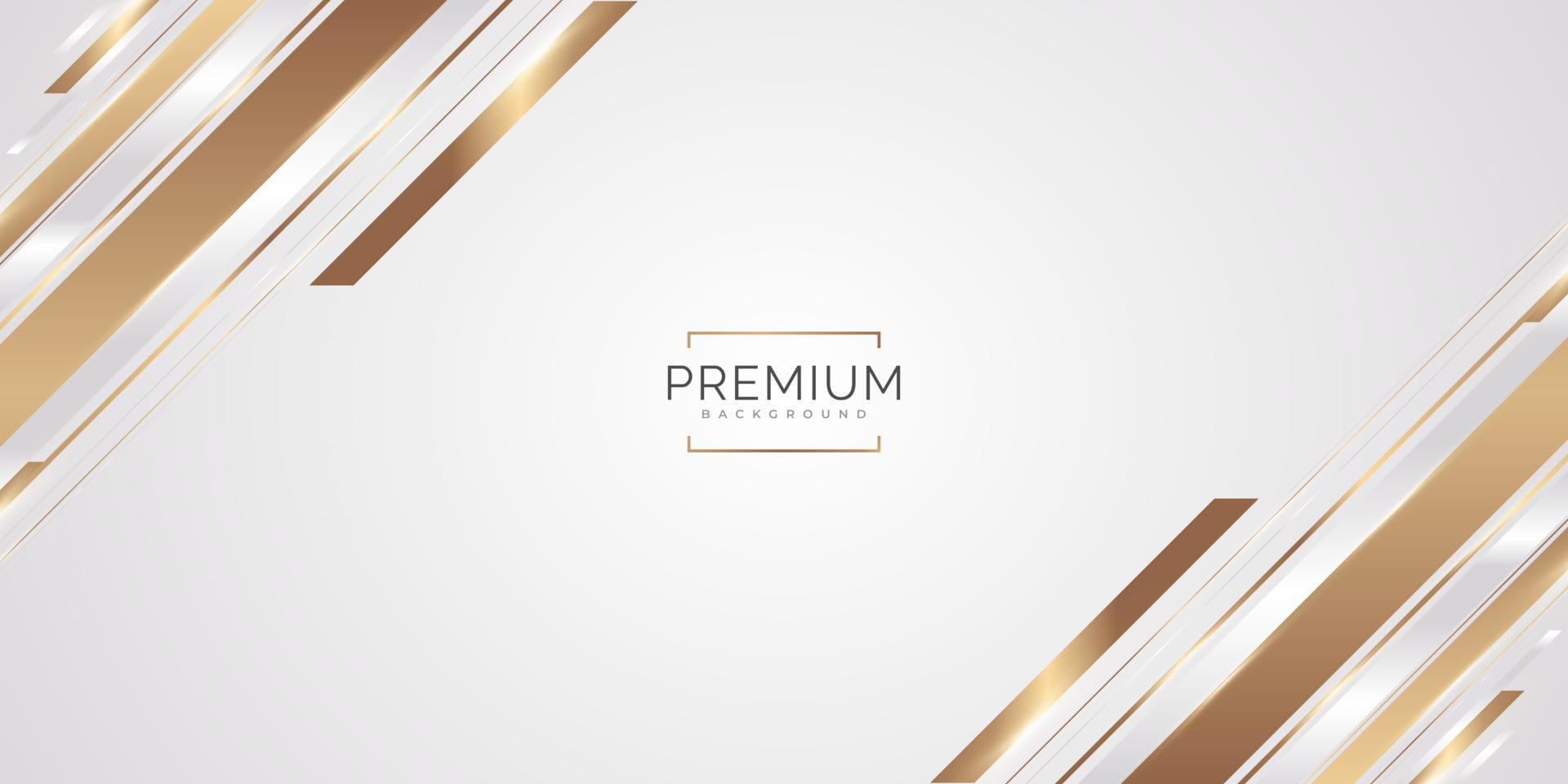 fundo branco e dourado de luxo com linhas douradas e estilo de corte de papel. fundo cinza e dourado premium para prêmio, indicação, cerimônia, convite formal ou design de certificado vetor