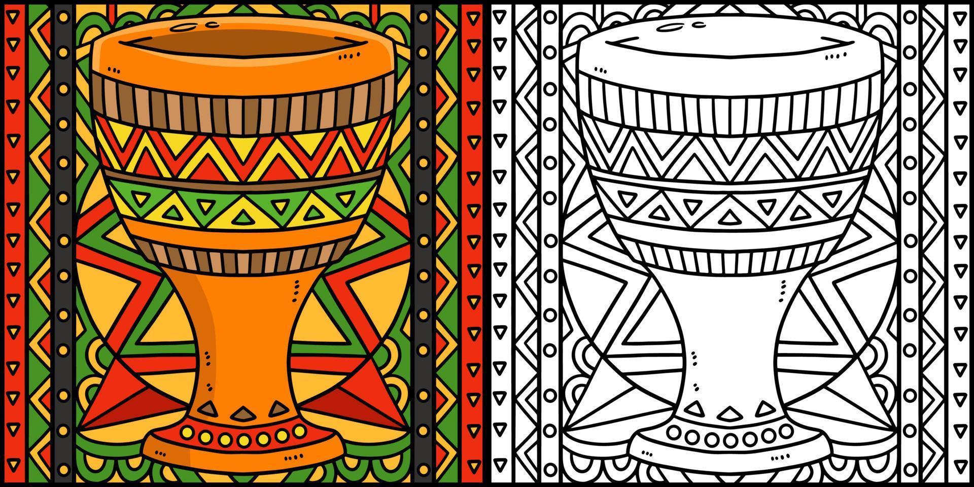 ilustração de página para colorir de copo da unidade kwanzaa vetor