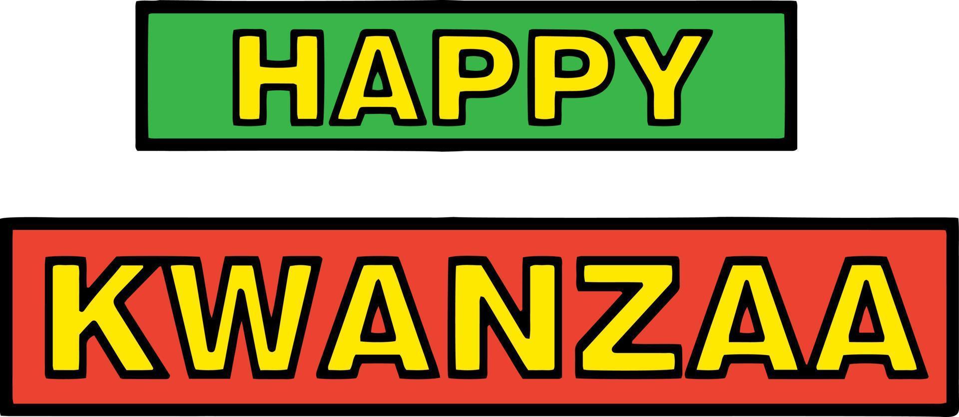 ilustração de clipart colorida de desenho animado feliz kwanzaa vetor