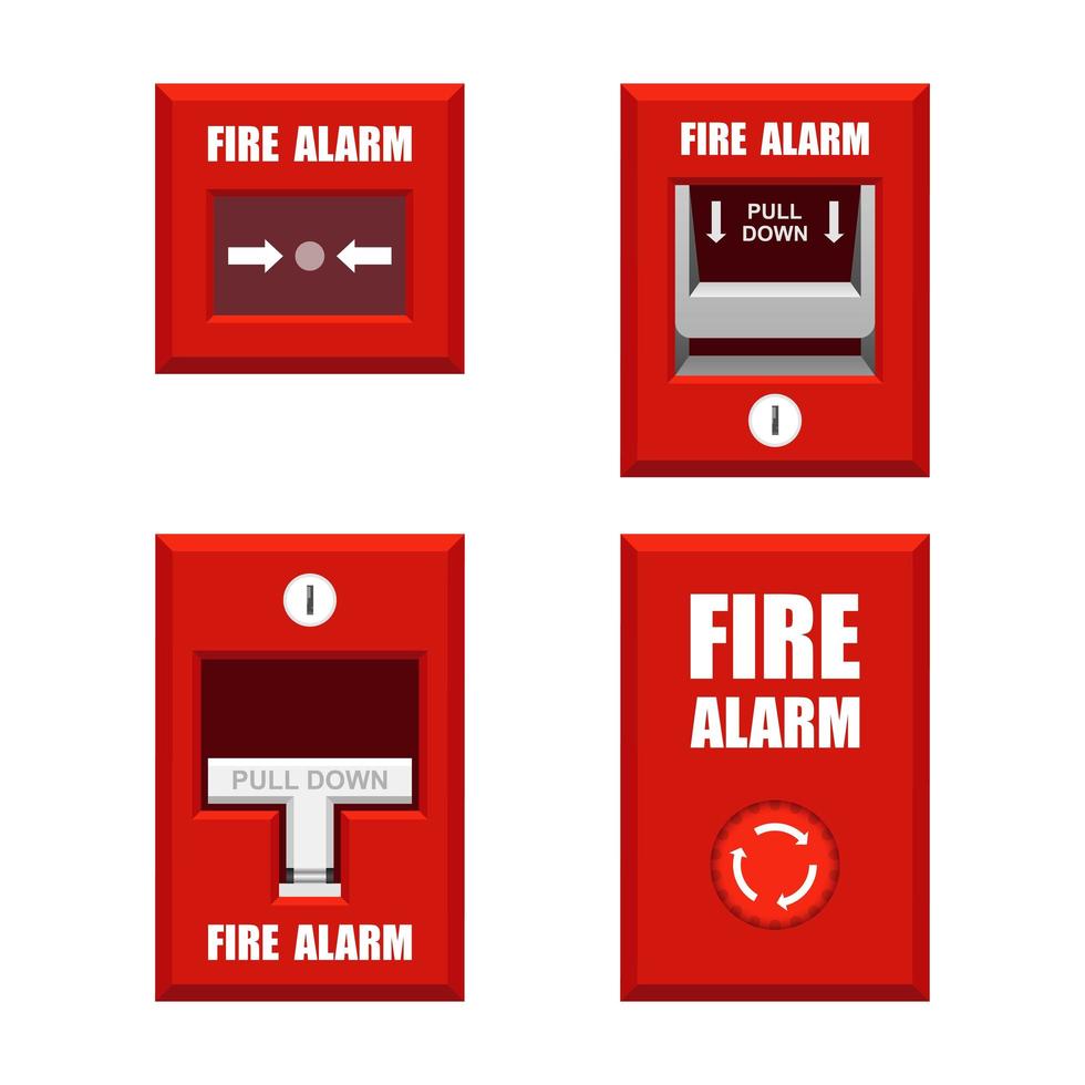 conjunto de alarmes de incêndio vetor