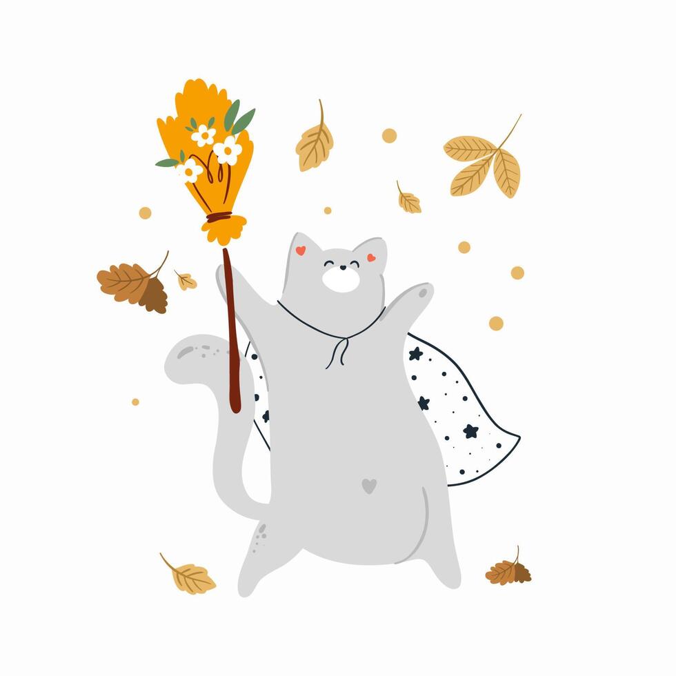 Cartão De Saudação De Halloween Feliz Com Gato Preto Fofo E Abóbora  Assustadora. Personagem De Desenho Animado De Feriados Animais Ilustração  Stock - Ilustração de fundo, feriado: 258237194