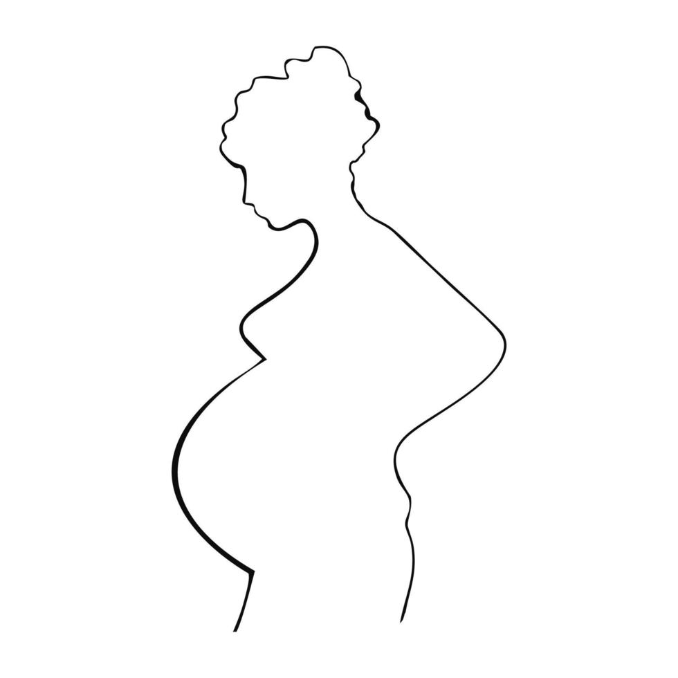 silhueta de menina grávida vetor