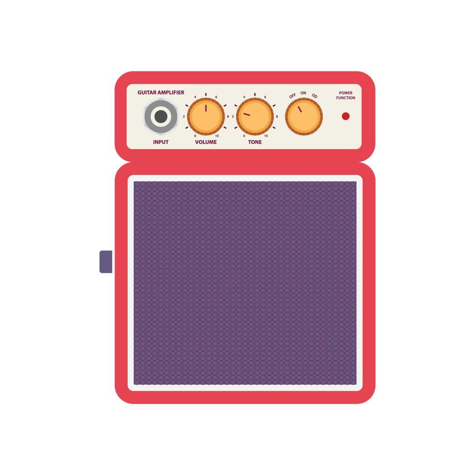 ilustração plana de amplificador de guitarra. elemento de design de ícone limpo em fundo branco isolado vetor