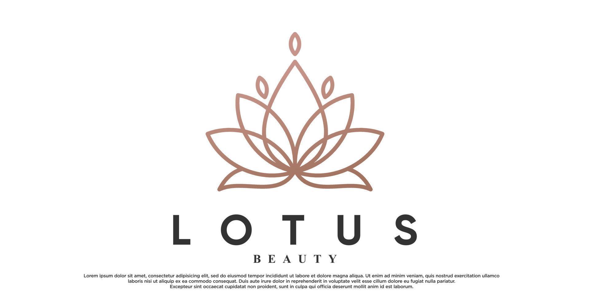 design de logotipo de flor de lótus com vetor premium de conceito criativo