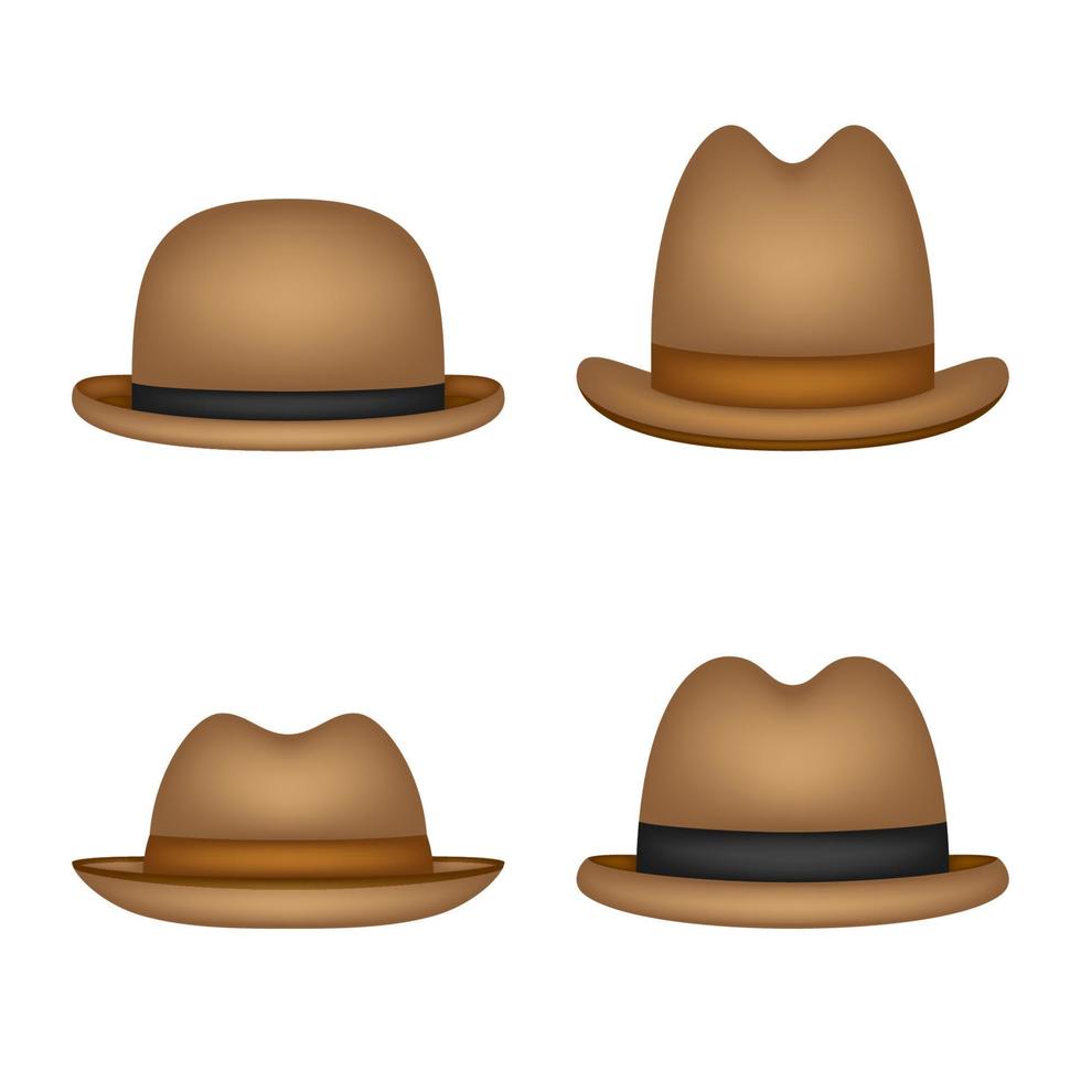 conjunto de chapéu isolado no fundo branco vetor