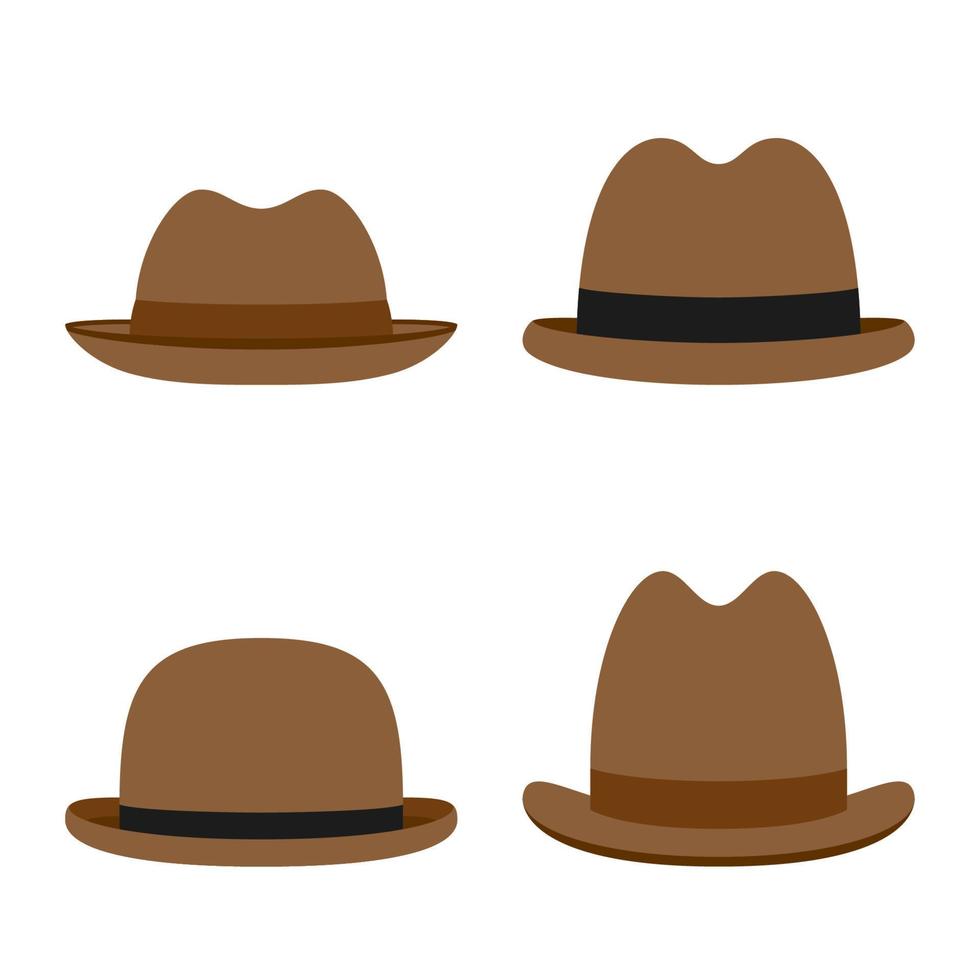 conjunto de chapéu isolado no fundo branco vetor