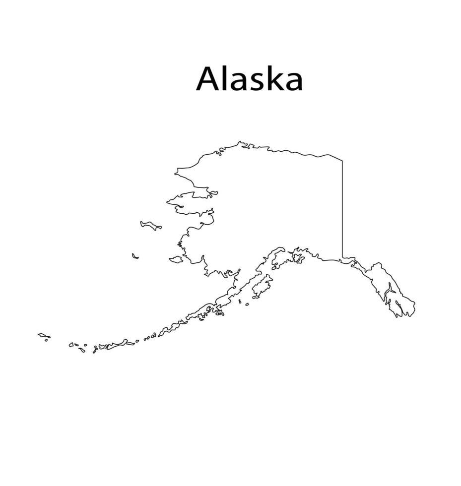 ilustração vetorial de arte de linha de mapa do alasca vetor