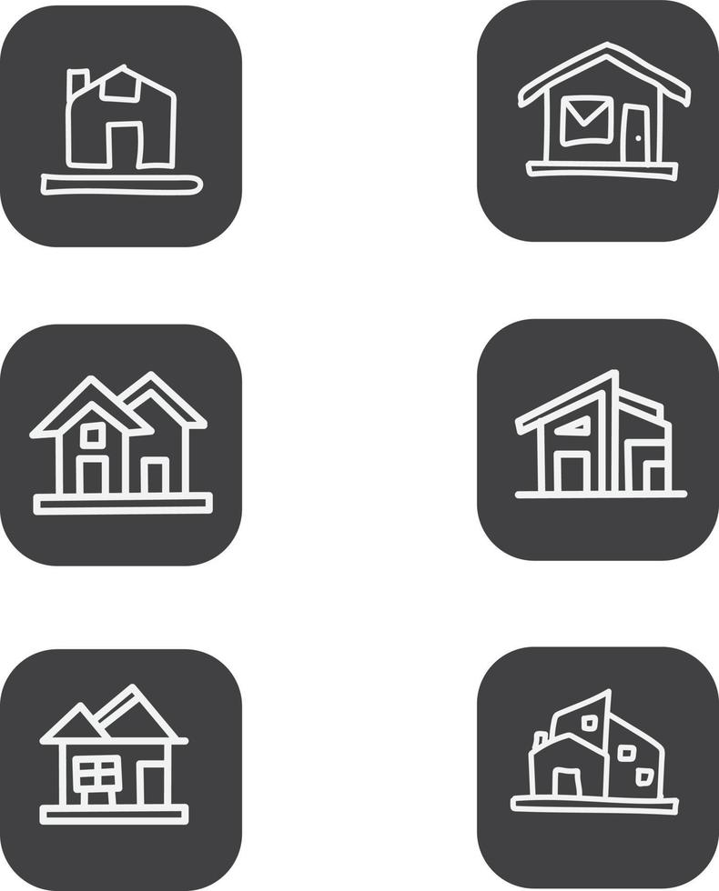 modelo de design de ícone de casa, com estilo de linha preta desenhada à mão, adequado para suas necessidades de design. vetor