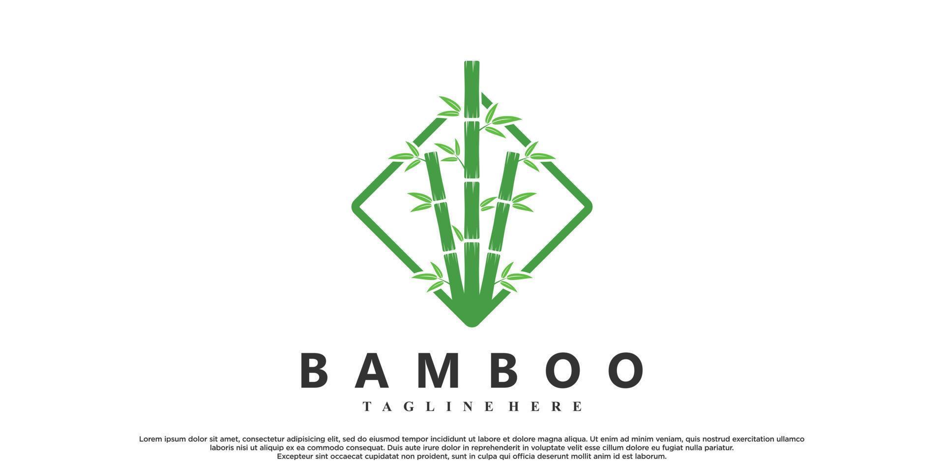 design de logotipo de bambu com vetor premium de conceito criativo