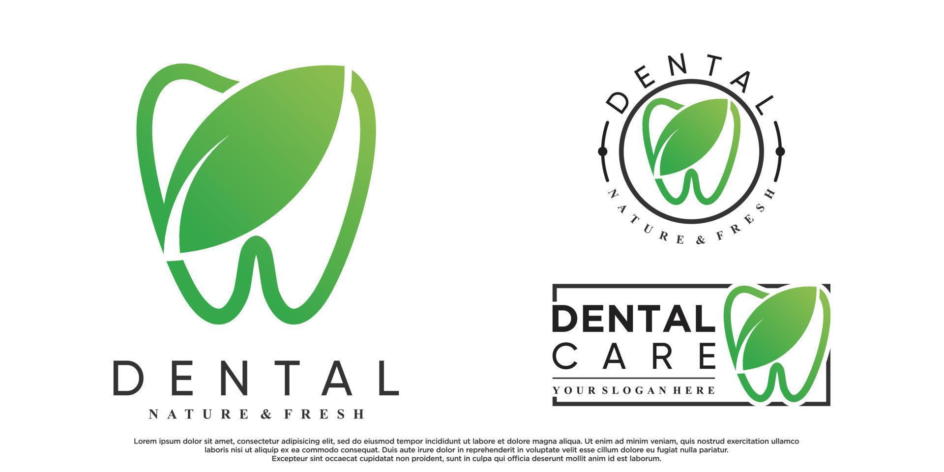 ícone dental conjunto design de logotipo com vetor premium elemento criativo