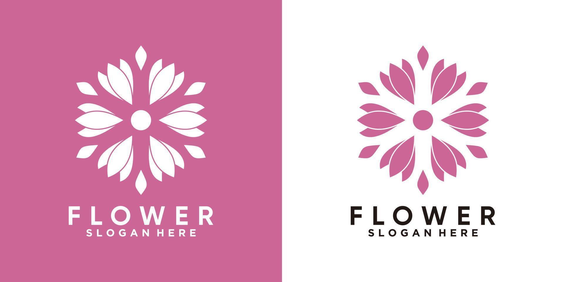 design de logotipo de flor com conceito criativo vetor