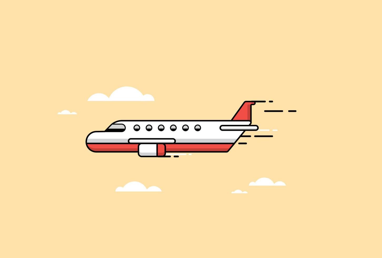 ilustração de avião voando vetor