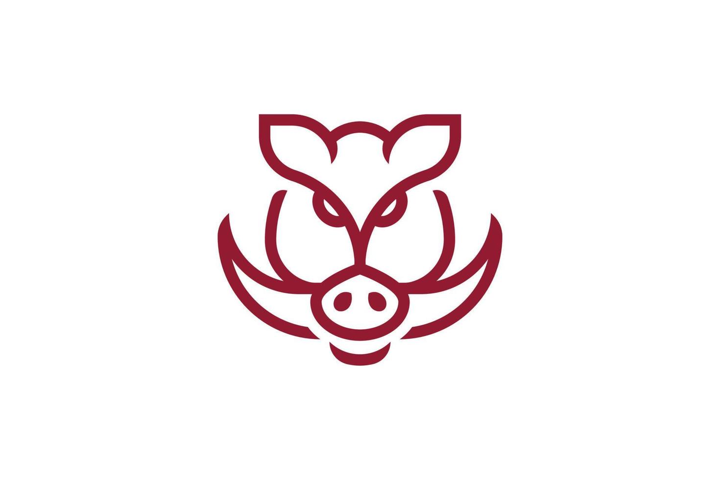logotipo mínimo de porco vetor