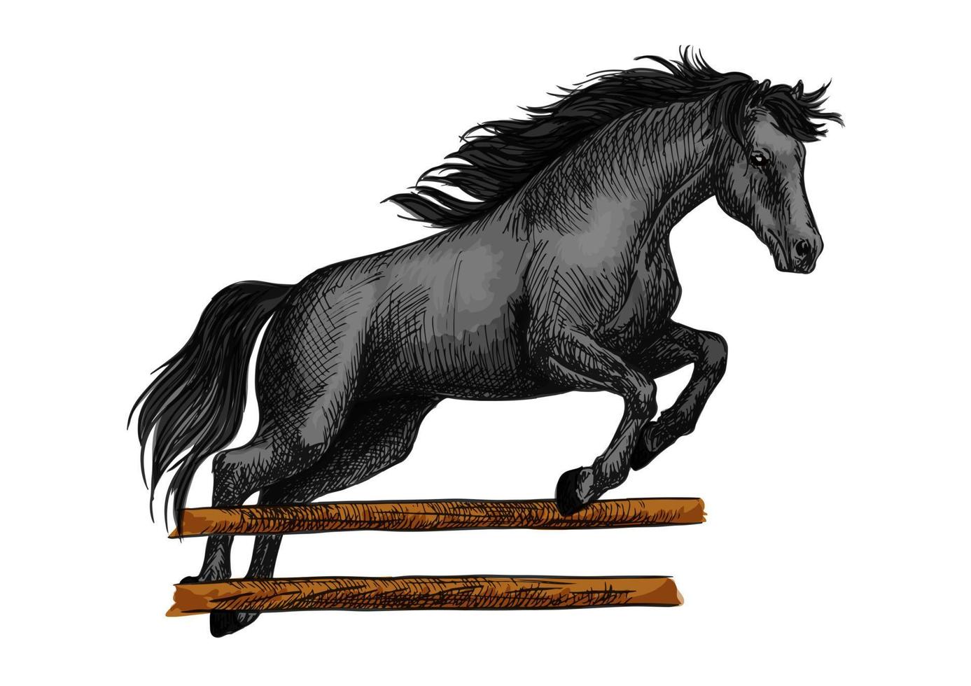cavalo pulando para símbolo de esporte de corrida de cavalos vetor