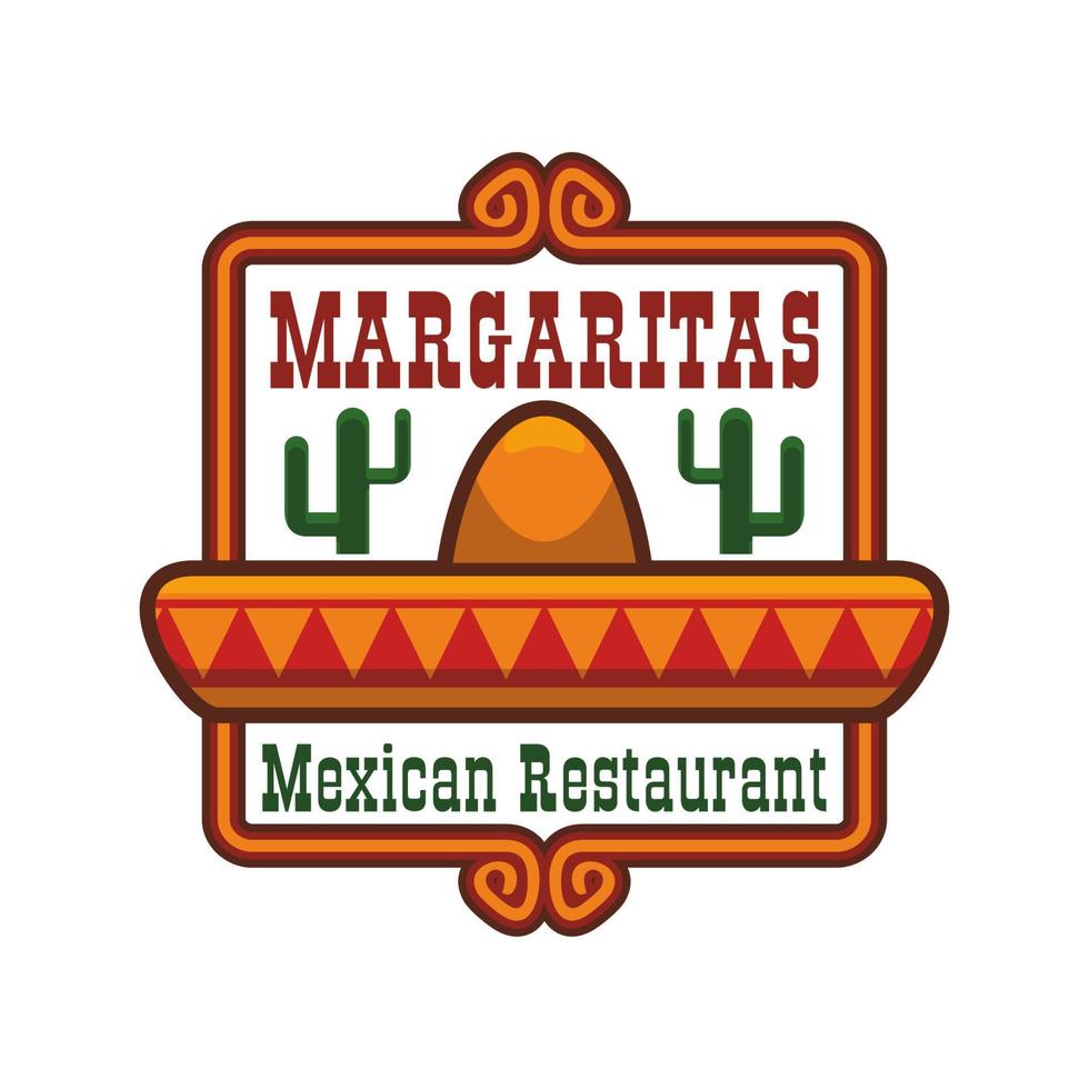 ícone ou emblema de vetor de restaurante mexicano