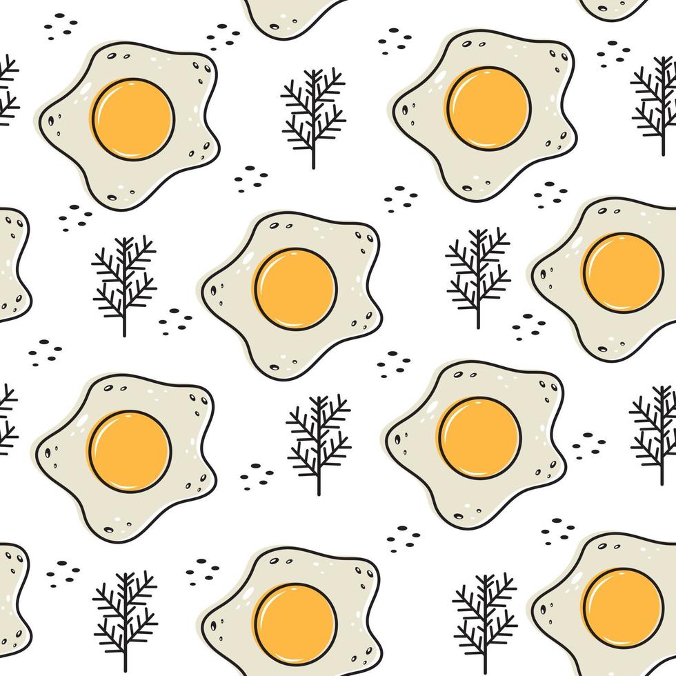 padrão de ovos fritos, fundo de ilustração vetorial de cor vetor