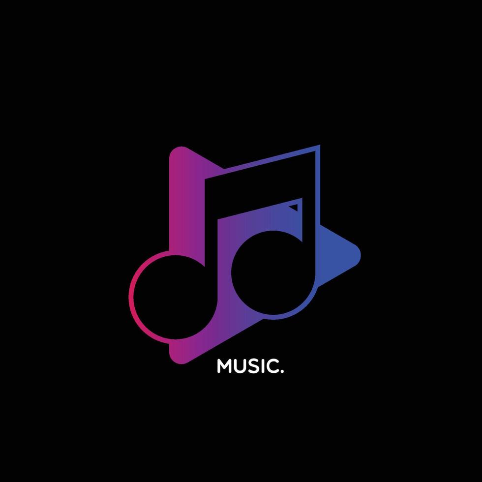 vetor de ícone de logotipo de música