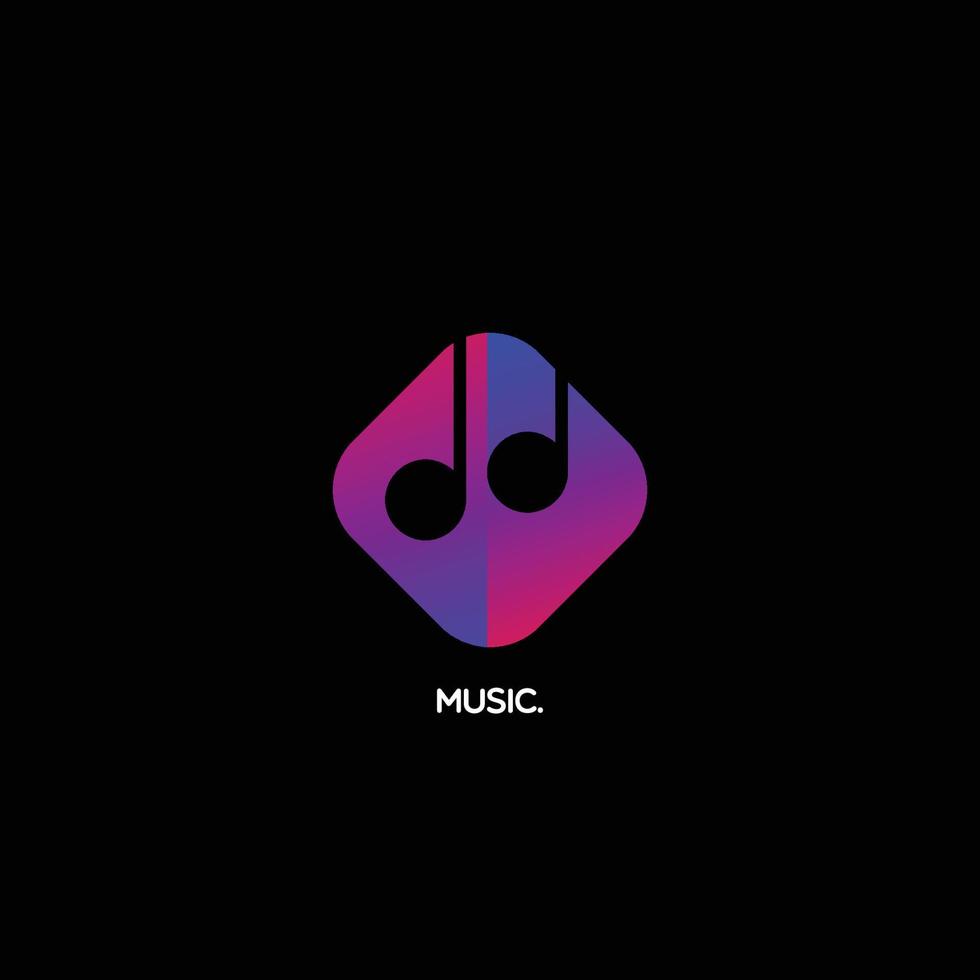 vetor de ícone de logotipo de música