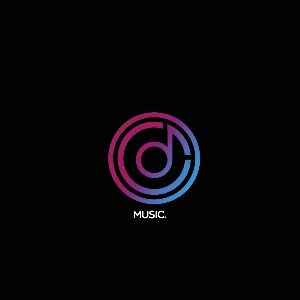 vetor de ícone de logotipo de música