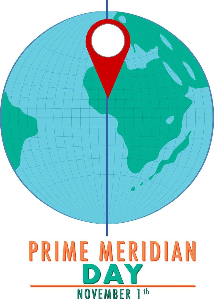 conceito de logotipo do primeiro dia do meridiano vetor