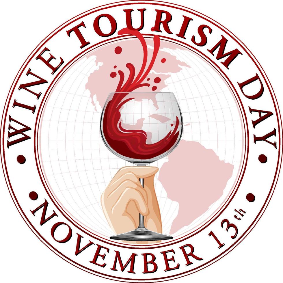 modelo de cartaz do dia do turismo do vinho vetor