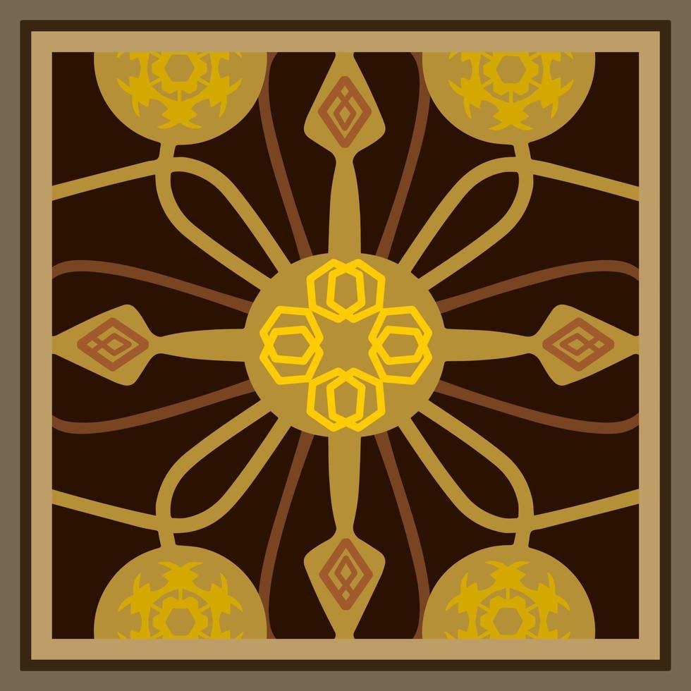 design geométrico padrão vermelho e dourado ideal para lenço de seda, lenço, bandana, gravata, xale, hijab, tecido, têxtil, papel de parede, tapete, cobertor, cerâmica ou azulejos. arte para impressão de moda. vetor