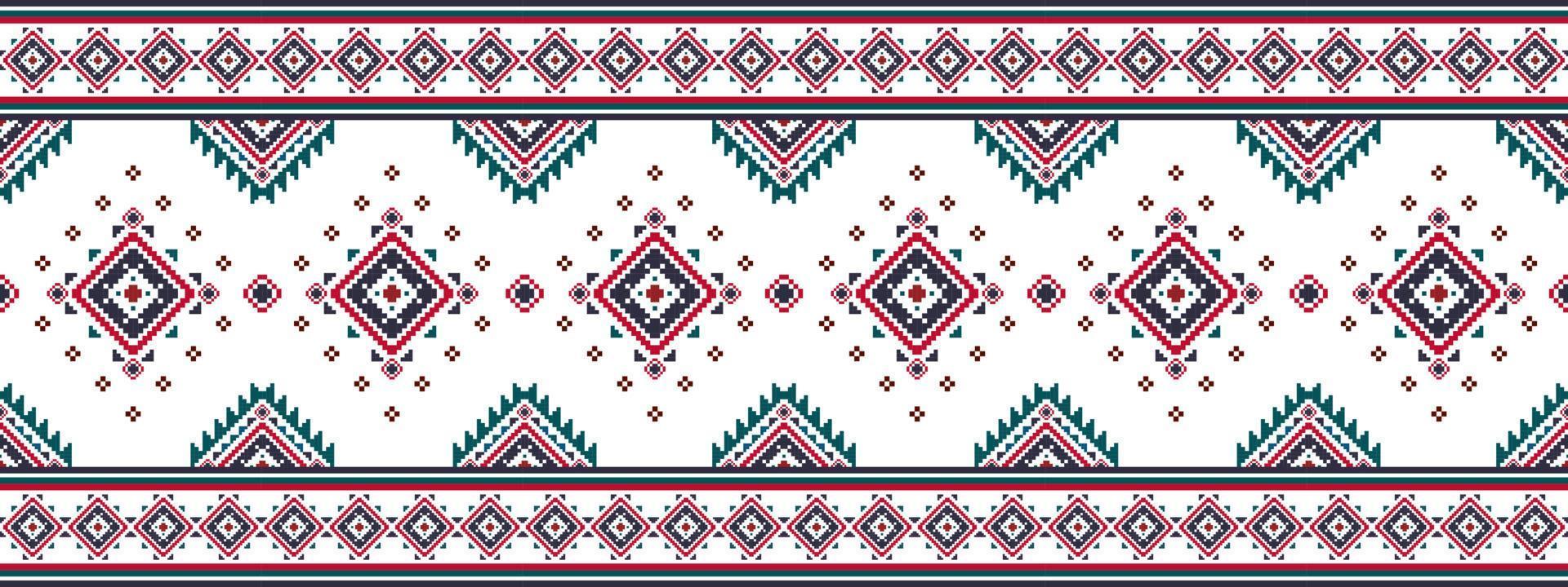 ikat étnica sem costura padrão design de decoração para casa. tecido asteca tapete boho mandalas têxtil decoração papel de parede. motivo nativo tribal folk bordado tradicional ilustrações vetoriais fundo vetor