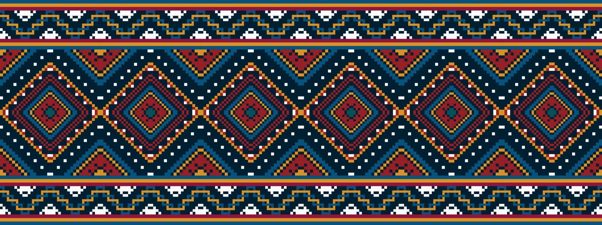 ikat étnica sem costura padrão design de decoração para casa. tecido asteca tapete boho mandalas têxtil decoração papel de parede. motivo nativo tribal folk bordado tradicional ilustrações vetoriais fundo vetor