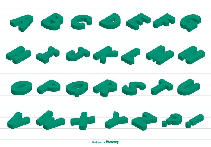 Alfabeto em vetor 3D