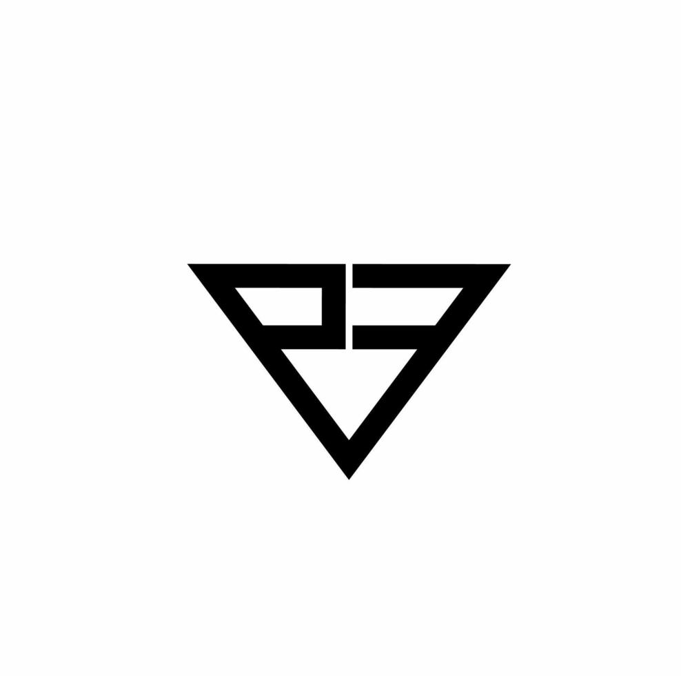 pf fp fp logotipo de triângulo de letra inicial isolado no fundo branco vetor