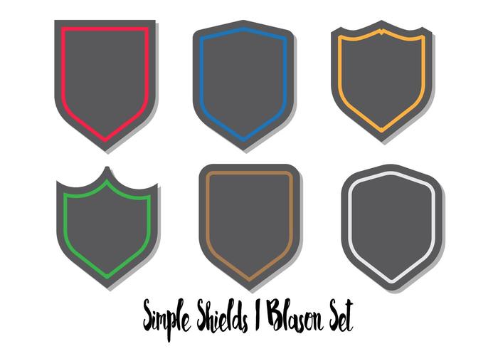 Blason shield vector set flat