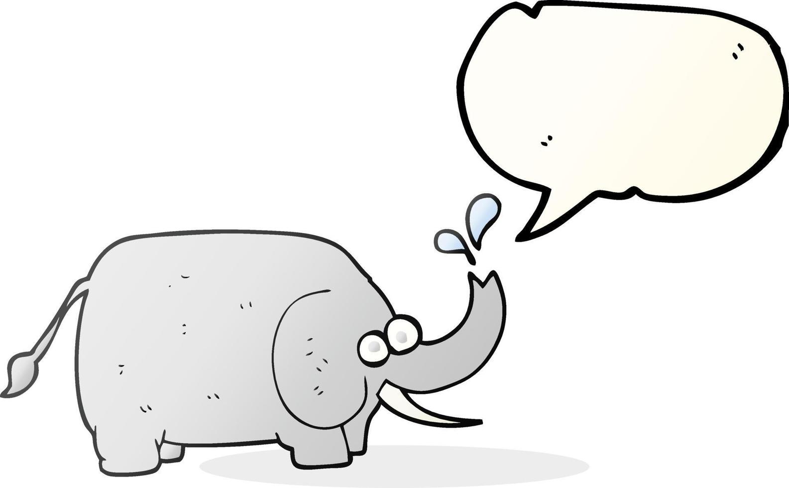 elefante de desenho animado de bolha de fala desenhada à mão livre vetor