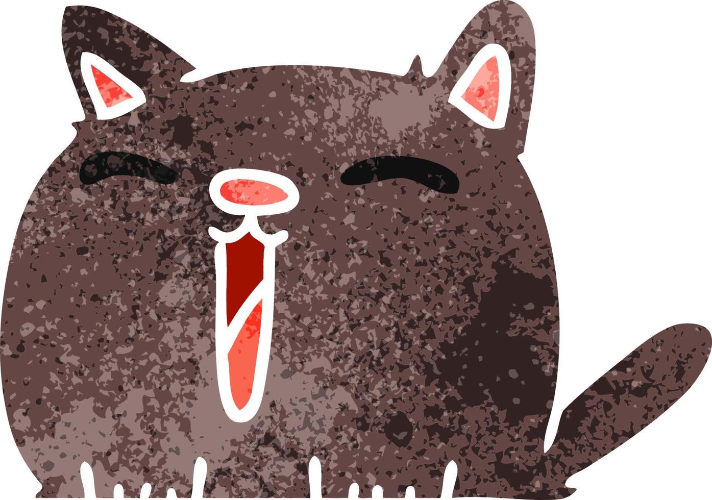 desenho retrô de gato kawaii fofo vetor