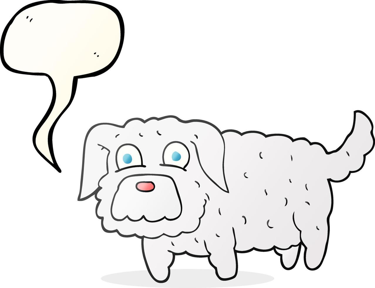 desenho de bolha de fala desenhada à mão livre cão pequeno vetor