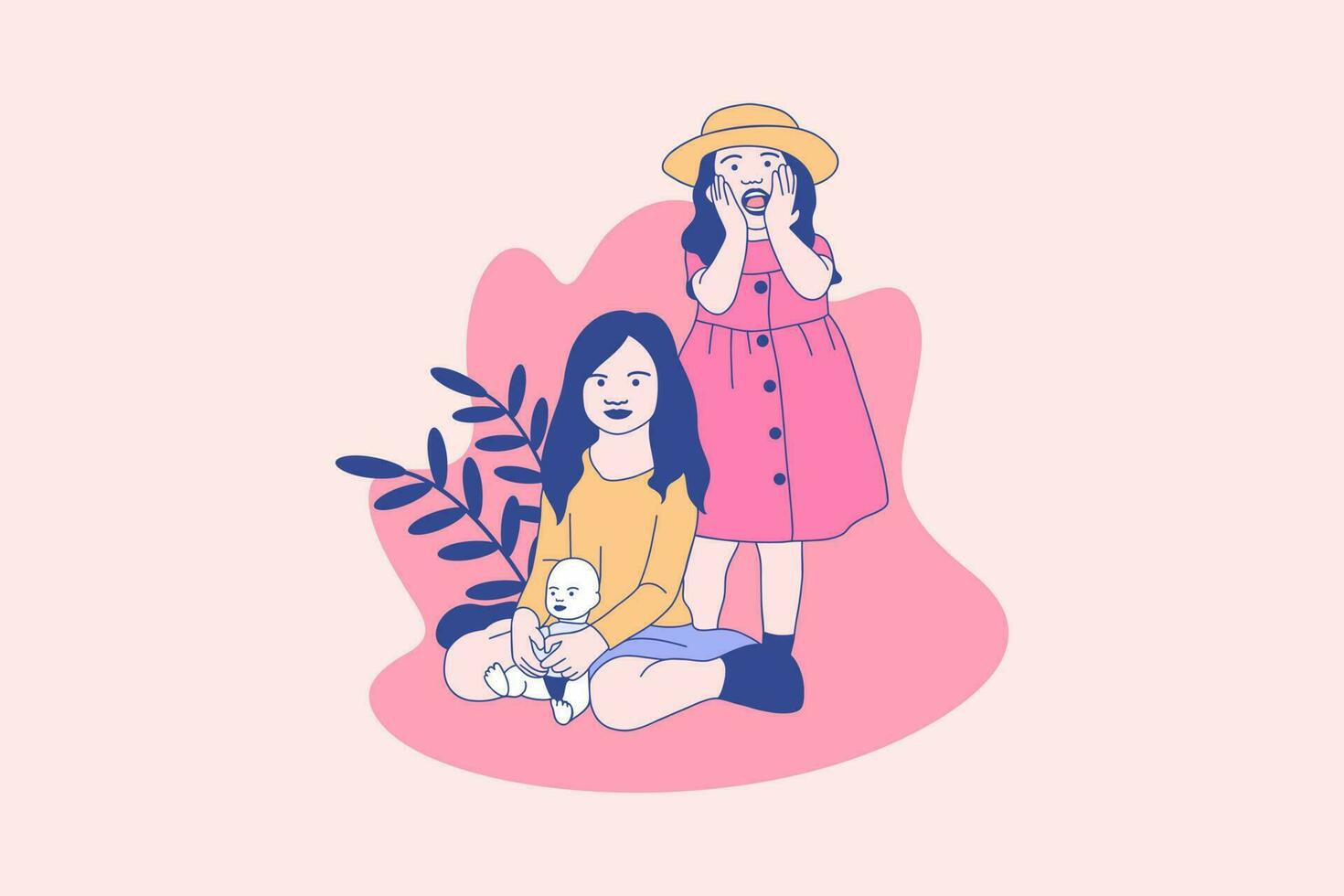 ilustrações de duas lindas garotas para o dia internacional do conceito de design de menina vetor