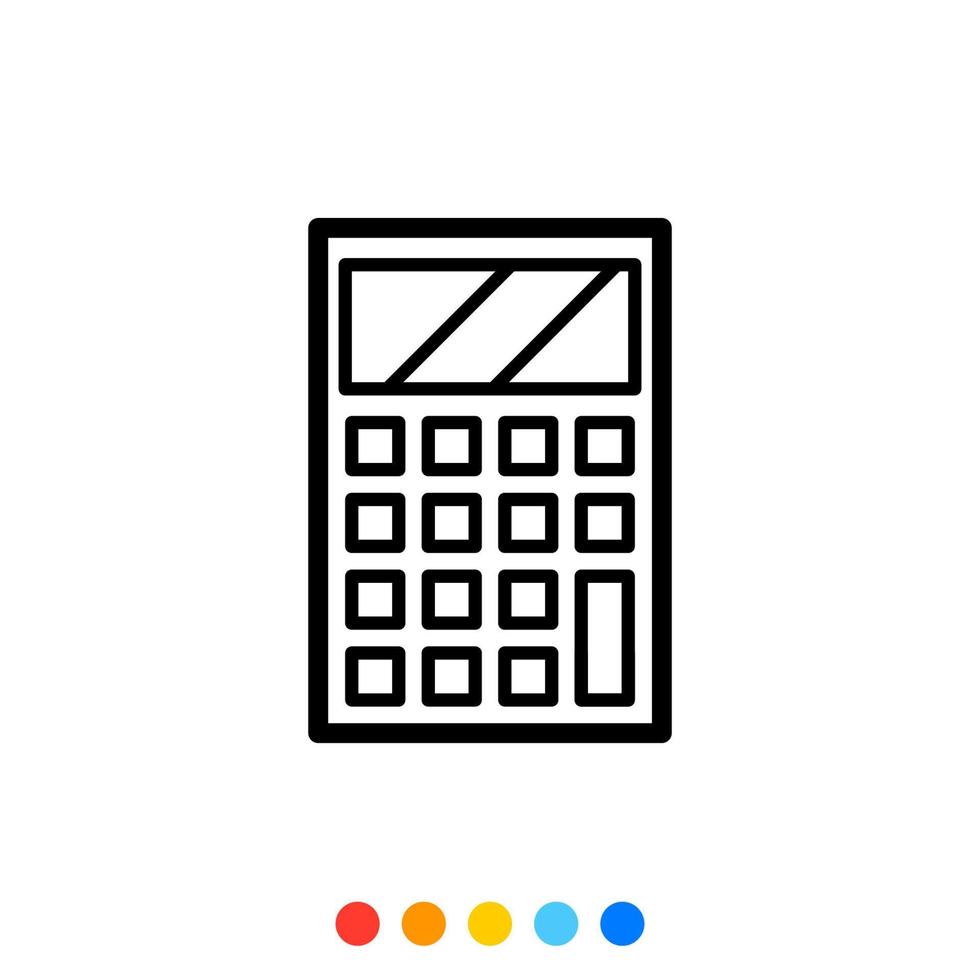 ícone de calculadora portátil, vetor e ilustração.