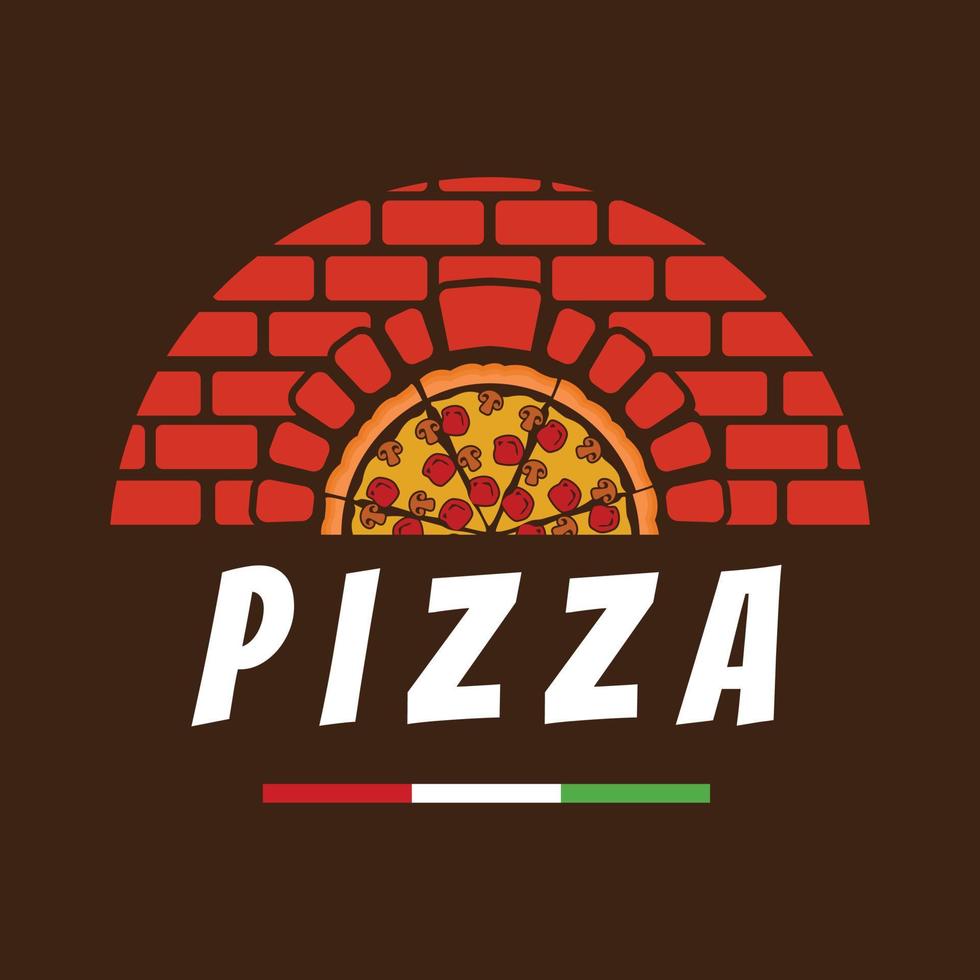 o ícone de pizza no fogão faz um logotipo para um negócio de pizza vetor