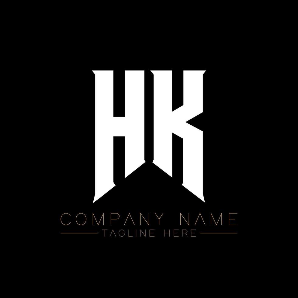 design de logotipo de letra hk. letras iniciais ícone do logotipo da hk gaming para empresas de tecnologia. modelo de design de logotipo mínimo de carta de tecnologia hk. vetor de design de letra hk com cores brancas e pretas. hk