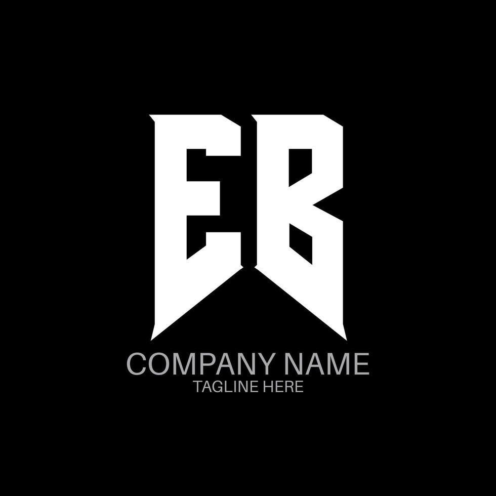 design de logotipo de letra eb. letras iniciais ícone do logotipo da eb gaming para empresas de tecnologia. modelo de design de logotipo mínimo de carta de tecnologia eb. vetor de design de letra eb com cores brancas e pretas. eb