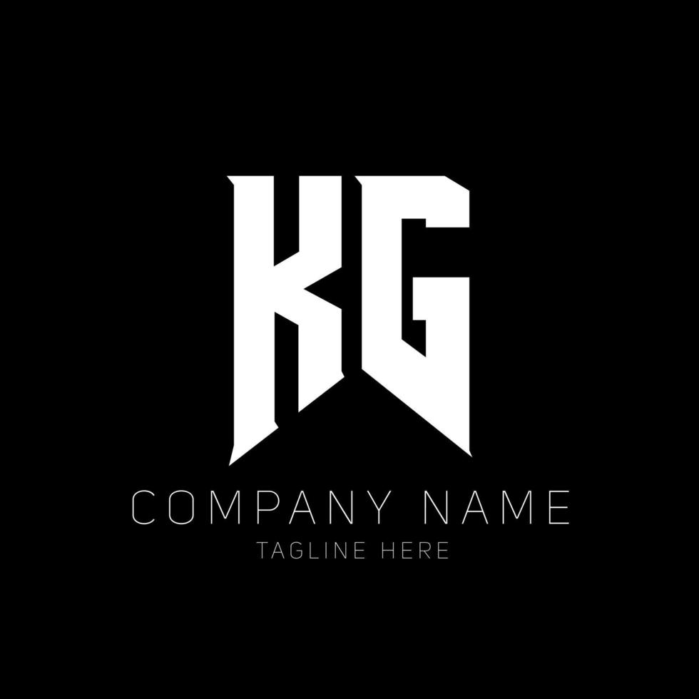 kg design de logotipo de letra. letras iniciais ícone do logotipo da kg gaming para empresas de tecnologia. modelo de design de logotipo mínimo de carta de tecnologia kg. kg vetor de design de letras com cores brancas e pretas. kg