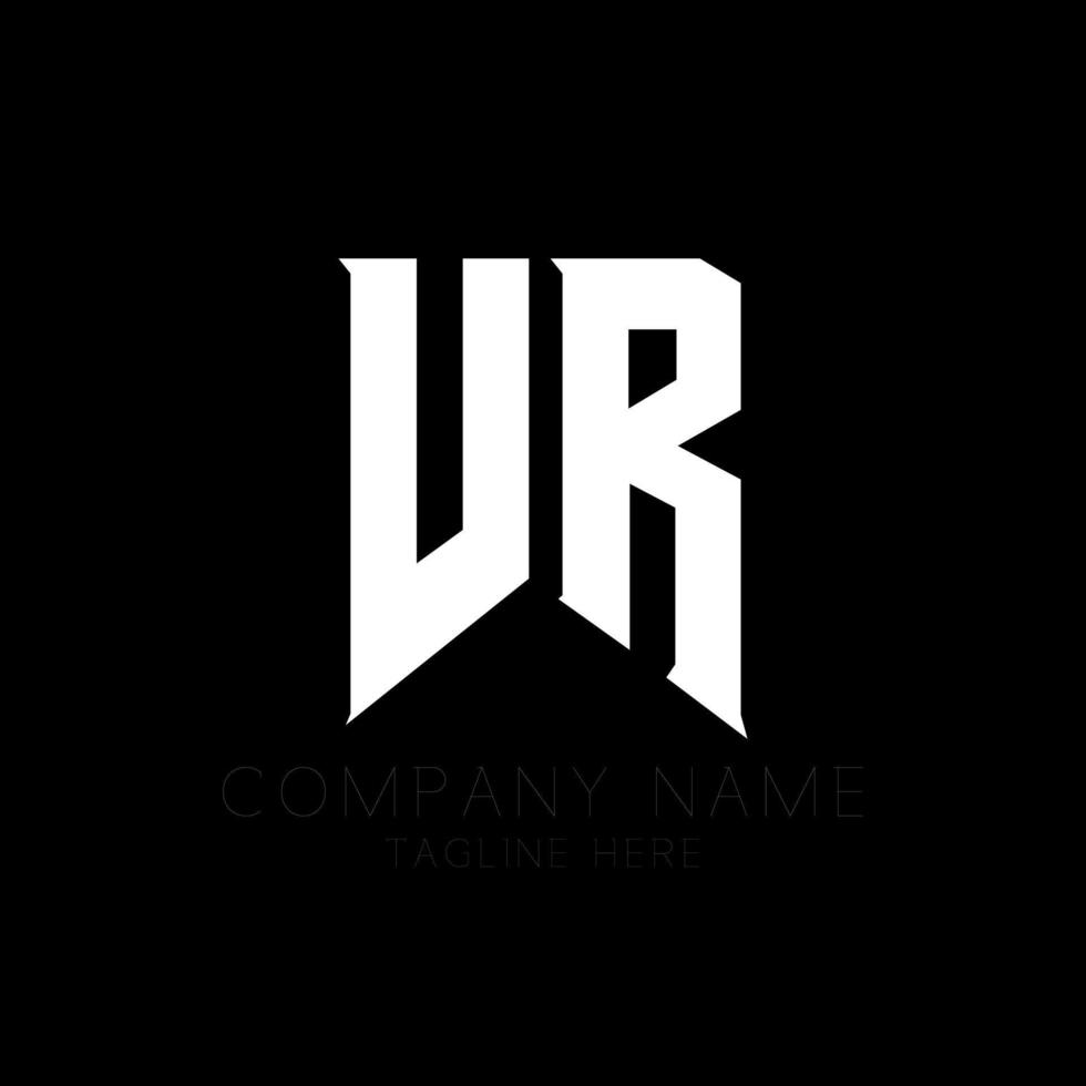 design de logotipo de carta vr. letras iniciais ícone do logotipo do jogo vr para empresas de tecnologia. modelo de design de logotipo mínimo de carta de tecnologia vr. vetor de design de letra vr com cores brancas e pretas. vr, vr