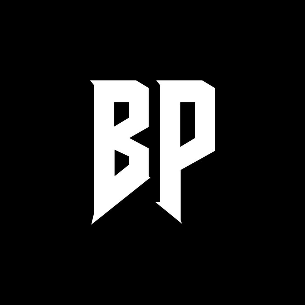 design de logotipo de carta bp. letras iniciais ícone do logotipo da bp gaming para empresas de tecnologia. modelo de design de logotipo mínimo de carta de tecnologia bp. vetor de design de letra bp com cores brancas e pretas. pb