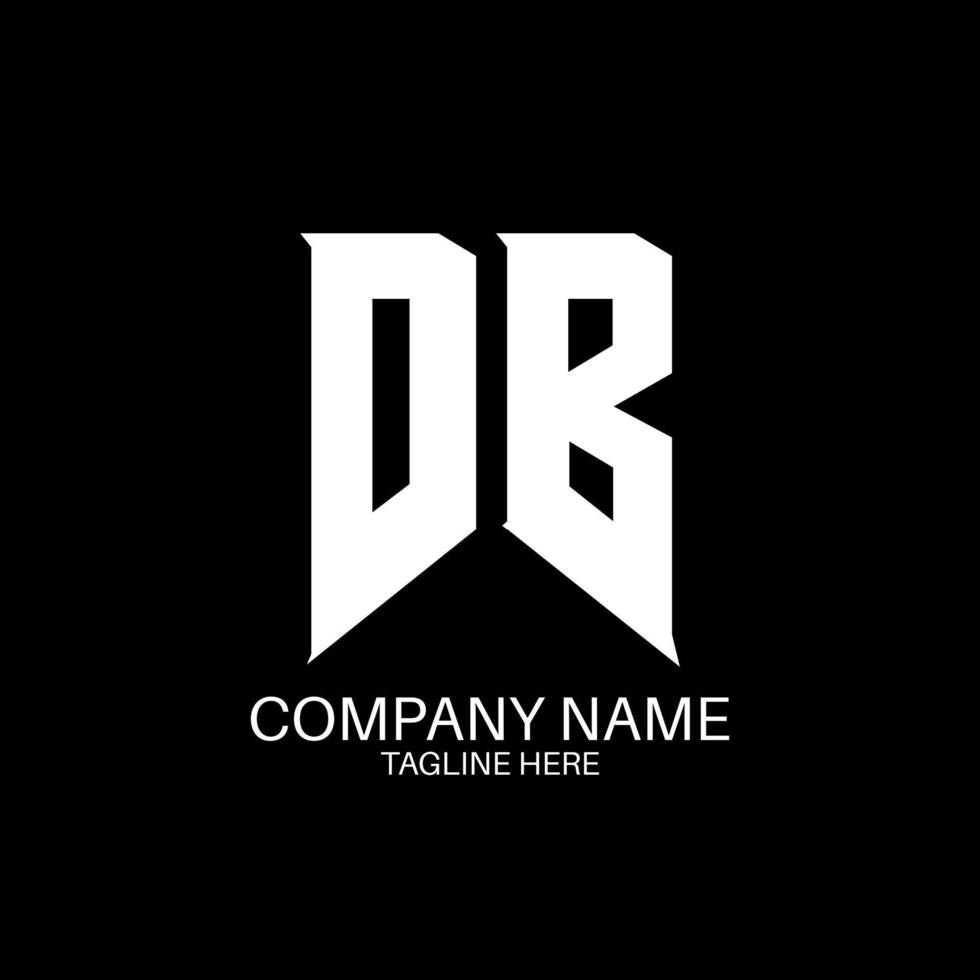 design de logotipo de letra db. letras iniciais ícone do logotipo da db gaming para empresas de tecnologia. modelo de design de logotipo mínimo de letra de tecnologia db. vetor de design de letra db com cores brancas e pretas. banco de dados