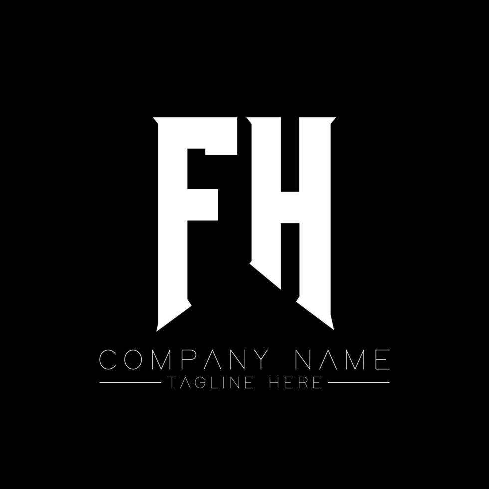 design de logotipo de letra fh. letras iniciais ícone do logotipo da fh gaming para empresas de tecnologia. modelo de design de logotipo mínimo de letra de tecnologia fh. vetor de design de letra fh com cores brancas e pretas. fh