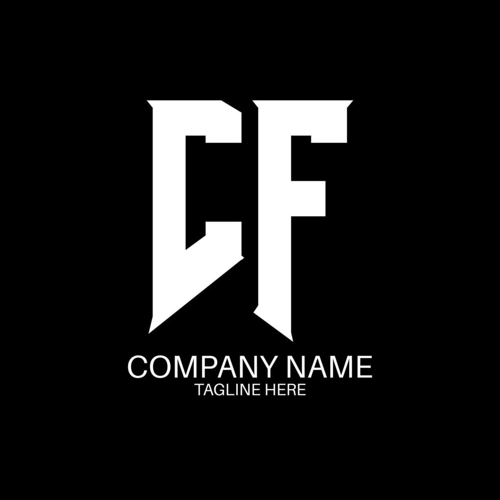 cf design de logotipo de carta. letras iniciais ícone do logotipo da cf gaming para empresas de tecnologia. modelo de design de logotipo mínimo de carta de tecnologia cf. cf carta design vector com cores brancas e pretas. cf