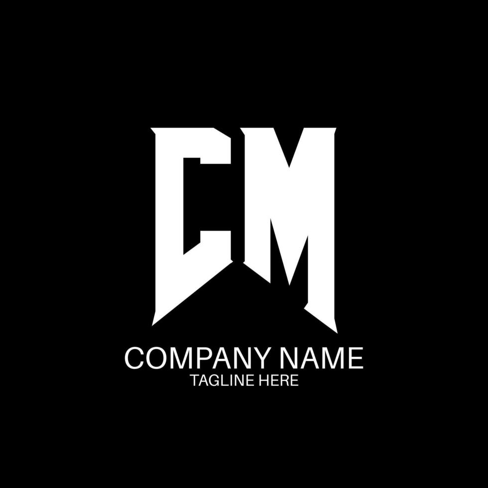 cm design de logotipo de letra. letras iniciais ícone do logotipo da cm gaming para empresas de tecnologia. modelo de design de logotipo mínimo de letra de tecnologia cm. vetor de design de letra cm com cores brancas e pretas. cm