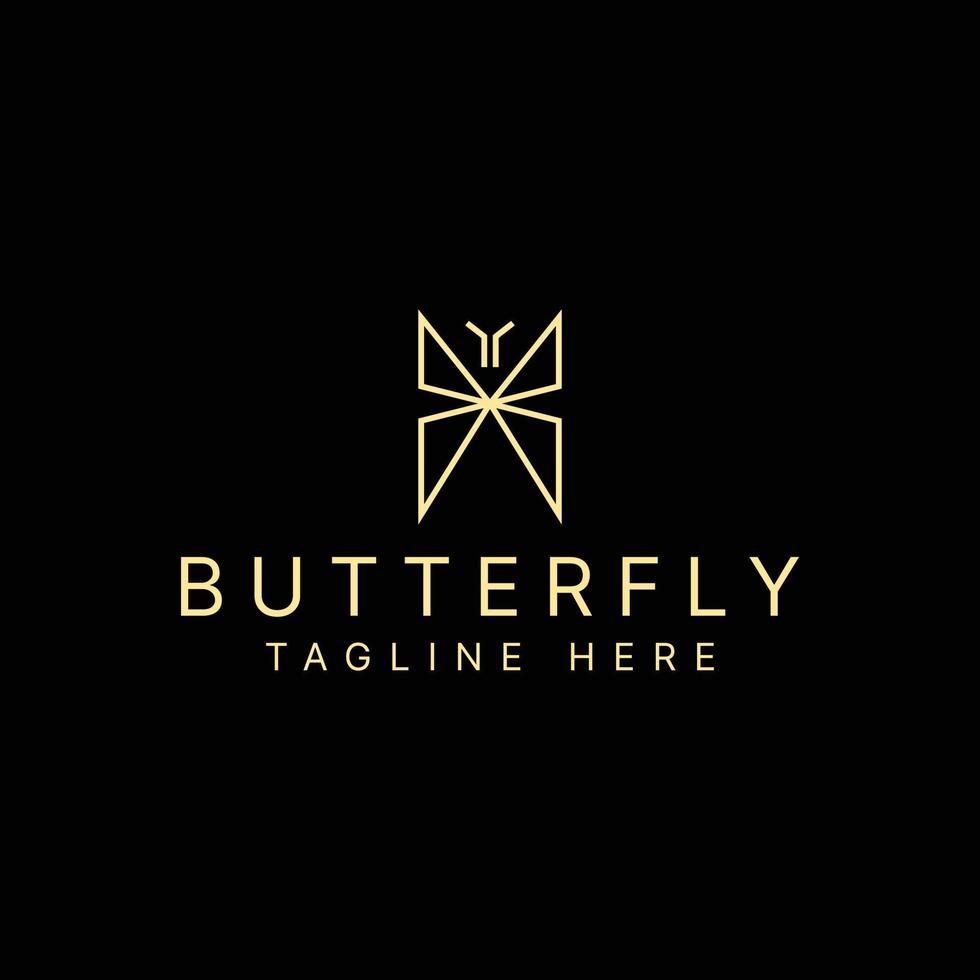 design de logotipo de linha de borboleta de luxo vetor