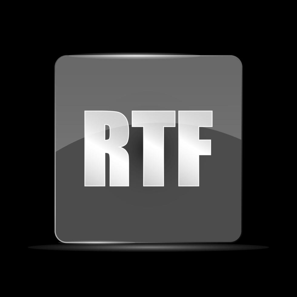 ícone de vetor de arquivo rtf, estilo de design plano