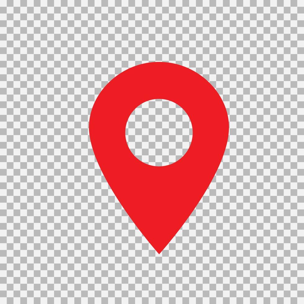 ícone de vetor de localização de sinal de pino de mapa de viagem